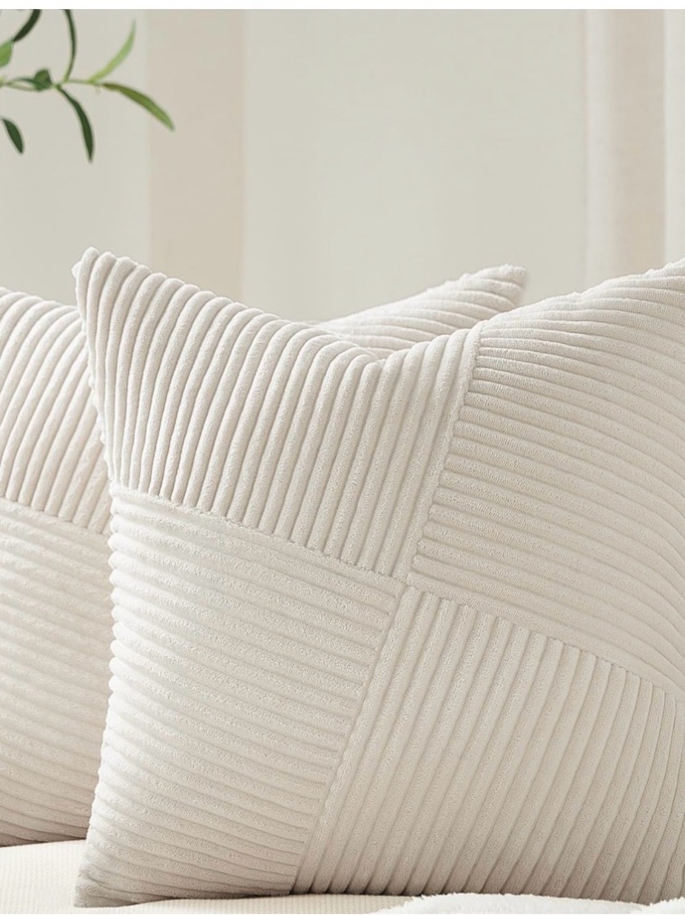 Topfinel Cream Boho Decorative Throw Pillow Covers 20x20 Inch For Couch Sofa